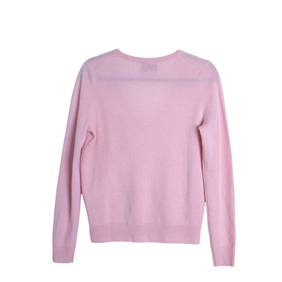 TUCKERNUCK Cashmere V Neck Sweater Soft Pink Long Sleeve Women's M - Picture 3 of 11